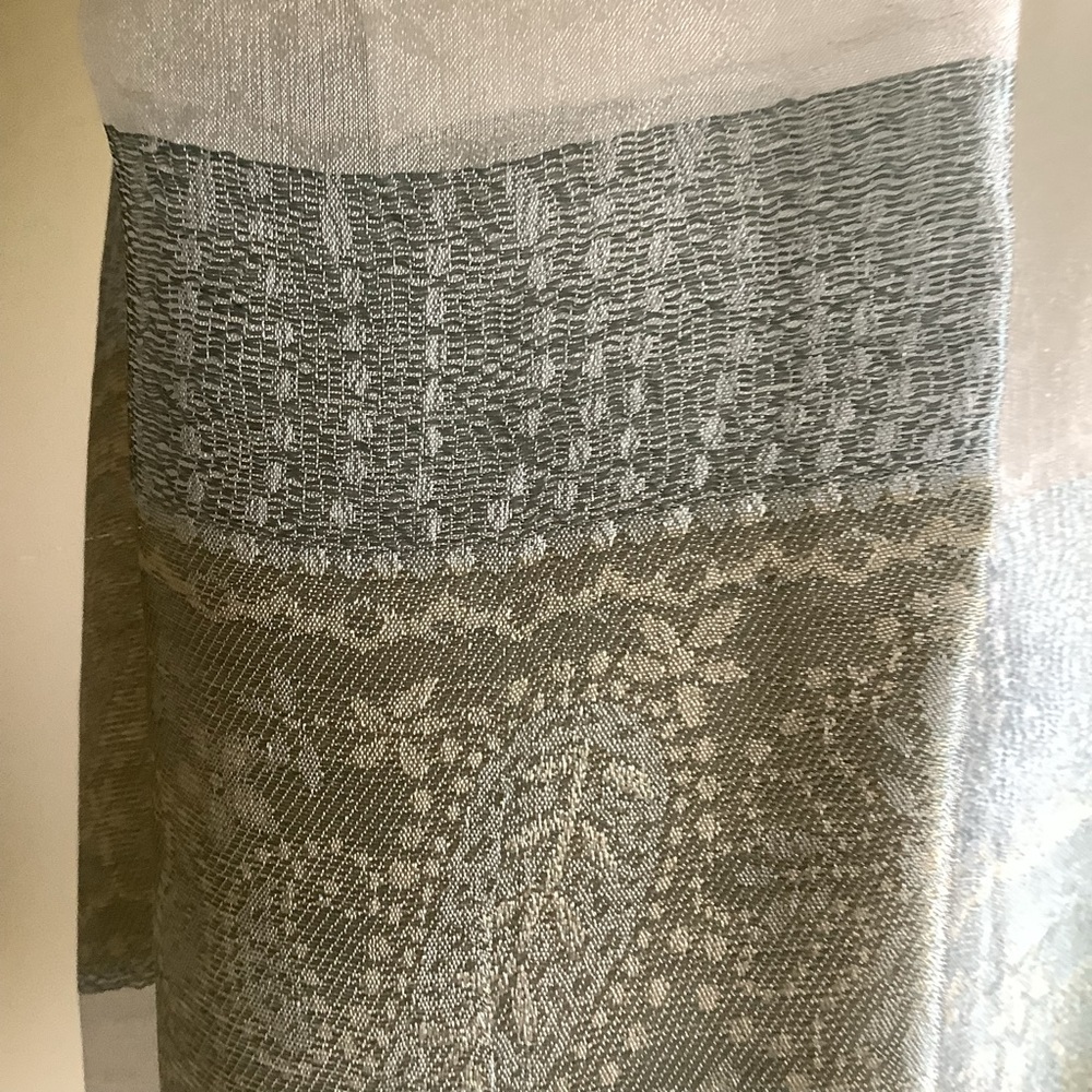 Sheer Silk Striped Rectangular Scarf - Picture 10 of 14